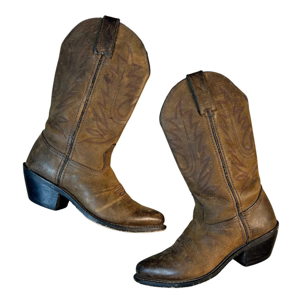 Durango Women's RD4112 Brown Distressed Leather 11" Western Cowgirl Boots  US 5